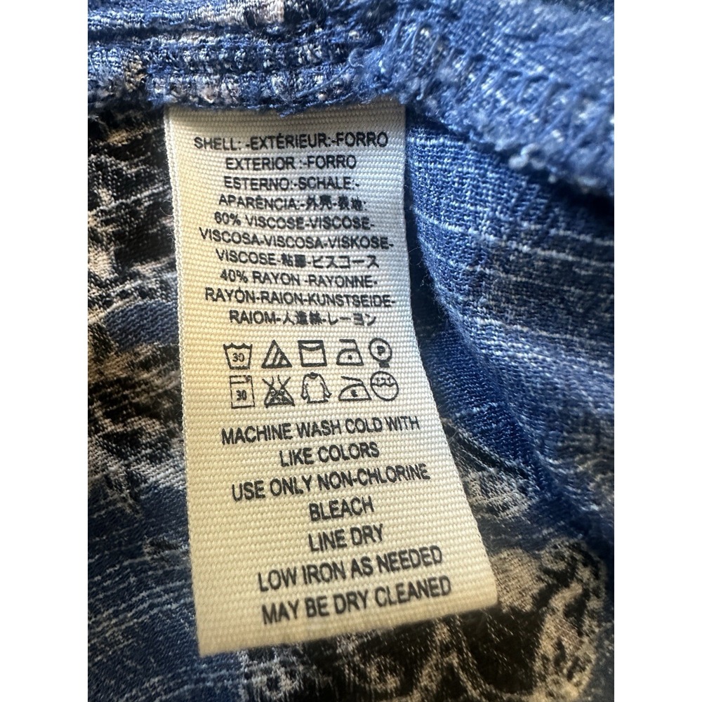 Free People Smooth Talker Tunic Mini Dress Geometric Boho Festival LS Blue Large - Picture 13 of 16